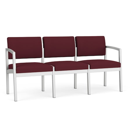 Lesro Wine/Mulberry (Red) Seat, 3 Seat Sofa, 64.5 W 24.5 L 32 H, Open House Solid Color Fabric Seat LS3101